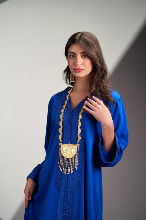 عقد شناف مع اقراط وخاتم ذهب عيار 21 فاخر - Image 3